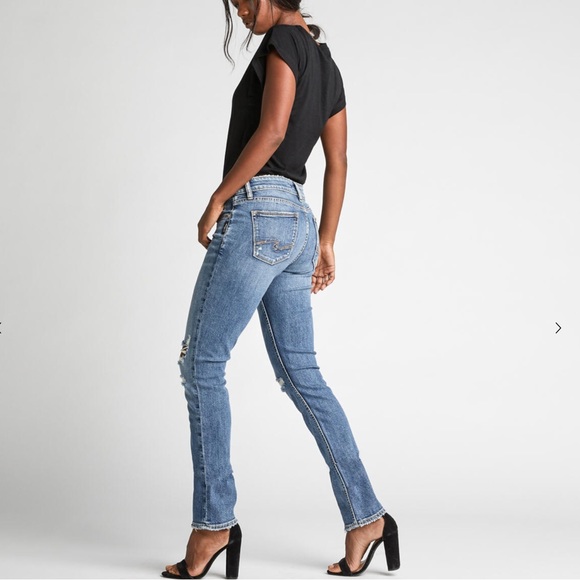 🆕SILVER JEANS CO.ELYSE STRAIGHT MID RISE CURVY (Sz 26/32) - Picture 3 of 13